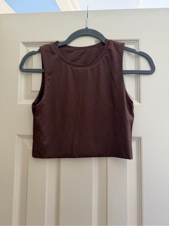Vitality Tops - Vitality Atmos Cropped Tank—Espresso